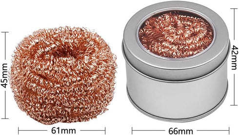 Welding Soldering Iron Tip Cleaner Kit, with 4 PCS Solder Tip Cleaning Wire and 1 PCS Holder, Soldering Brass Sponge Tip Cleaner for Cleaning Sold...