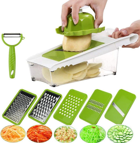 Mandoline Slicer Vegetable Potato Slicer Grater Cutter Chopper, HaetFire Julienne Slices and Shreds Fruits and Vegetables Chopper, Food Container,...