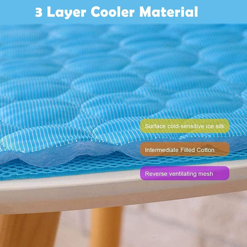 Dog Cooling Mat Breathable Washable Summer Pet Cooling Pad Extra Large Dog Cat Self Cooling Pad for Kennerl, Crates and Beds No Water or Electrici...