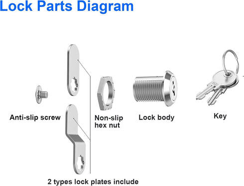 6 Pack Cabinet Locks with Keys, 5/8" Cam Lock keyed Alike, Secure Drawer Mailbox File RV Storage Locks Tool Box Locks Replacement Set, Zinc Alloy...