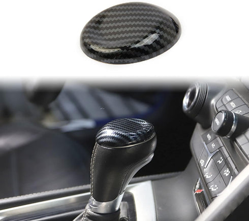Korlot Carbon Gear Shift Knob Head Cover Trim for Chevrolet Corvette C7 2014-2019 Interior Accessories...