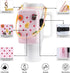 Water Bottle Pouch with Charm and Handle,Silicone Water Bottle Carrier Bag with Strap,Stanley Cup Accessories,Tumbler Pouch,Compatible with Stanle...