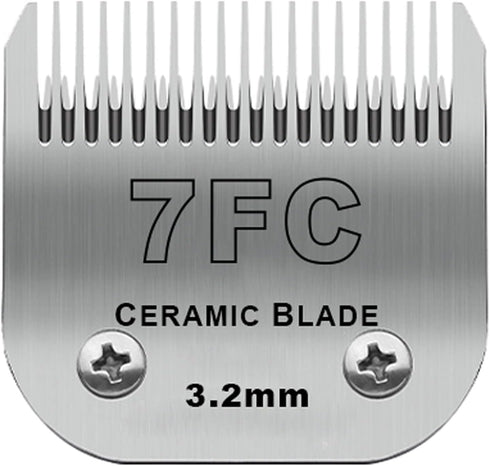 Detachable Pet Dog Clipper Blades, Compatible with Andis Size-7FC Cut Length 1/8"(3.2mm), Most Oster A5, Wahl KM Series Clippers,Made of Ceramic B...