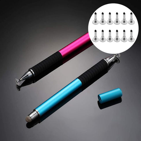 12 Pieces Silver Universal Stylus Replacement Disc Tips Round Shape Replaceable Stylus Pen Disc Tips for Touch Screen Stylus Pen Disc Tips Accesso...