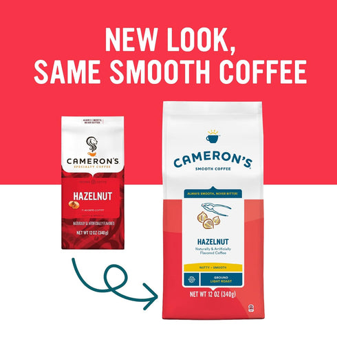 Cameron's Coffee Roasted Ground Coffee Bag, Flavored, Hazelnut, 12 Ounce...