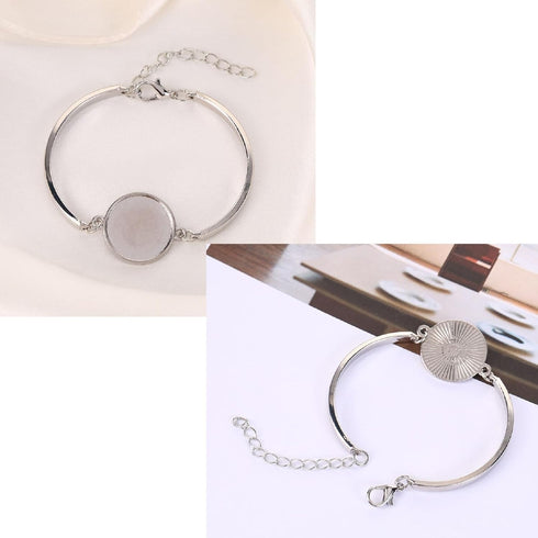 MIAO JIN 12 Pcs 20 mm Adjustable Round Cabochon Bezel Tray Blank Bangle Settings Kit for Crafting DIY Bracelets Making...