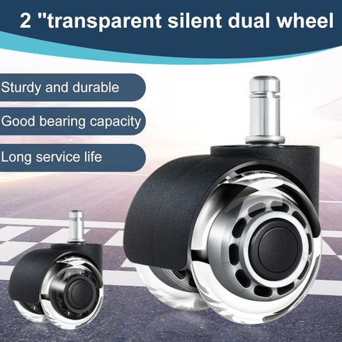 5 pcs Office Chair Caster Wheels Replacement, 360 Degree Rotation Mute Desk Chair Wheels Heavy Duty for All Floors Including Hardwood, Universal S...
