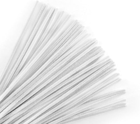 Krafty Kids GC024N 40 Piece Chenille Stems Pipe Cleaners, 6mm by 12", White...