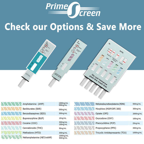 Prime Screen Alcohol ETG Urine Test 1 Pack - at Home Rapid Testing Dip Card Kit - 80 Hour Low Cut-Off 300 ng/mL - WETG-114...