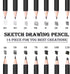 Drawing Pencils,30pcs Art Supplies Sketch Pencils Set with Graphite Pencils 12B 10B 8B 7B 6B 5B 4B 3B 2B B HB 2H 4H 6H,Black & White Charcoal Rain...