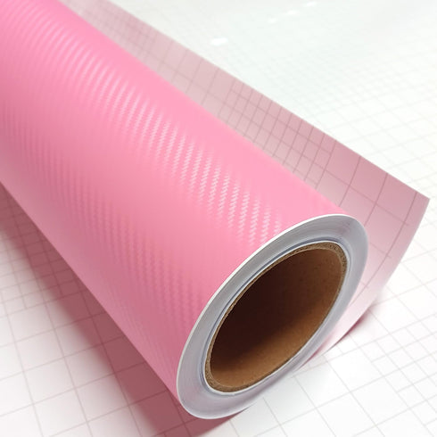 DIYAH 3D Pink Carbon Fiber Film Twill Weave Vinyl Sheet Roll Wrap DIY Decals 12" X 60" (1FT X 5FT)...