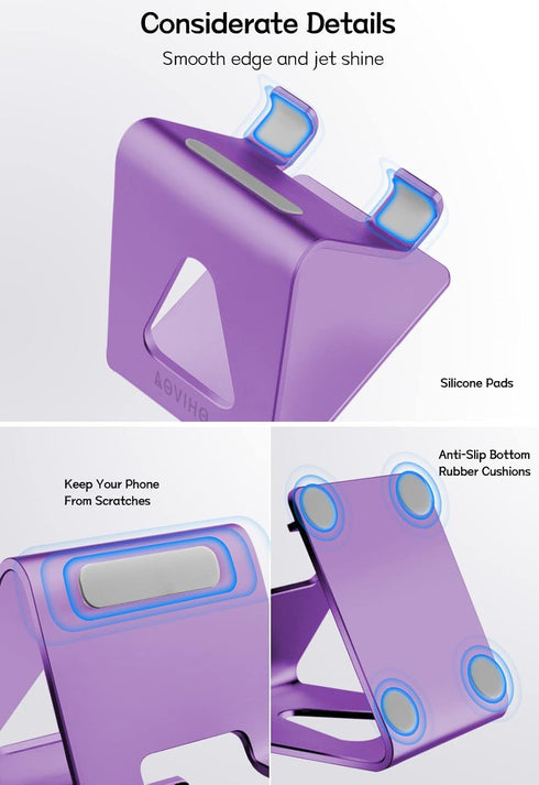 Cell Phone Stand, Phone Holder for Desk, Aluminum Desktop Phone Dock for iPhone 15 14 13 12 pro 11 X Xs max 8 7 6 6s Plus SE Samsung All Smart Pho...