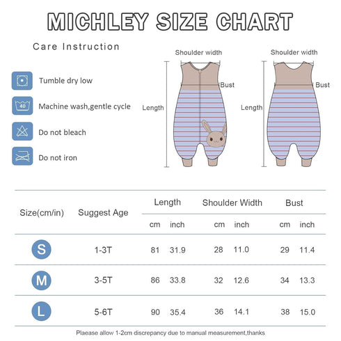 MICHLEY Toddler Sleeping Sack with Feet Newborn Infant Sleeveless Sleeping Bag 2-way Zipper Baby Wearable Blanket for Walkers,Blue Rabbit,3-5T...