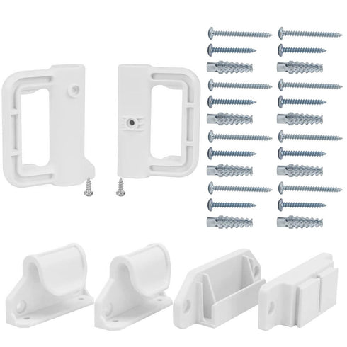 Retractable Mesh Baby Gate Replacement Parts Retractable Mesh Dog Gate Full Set Wall Mounting Baby Gate Hardware Mesh Pet Gate Accessories Extra W...