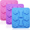 3 Pcs Silicone Molds Puppy Dog Paw & Bone Shaped 2 in 1, 8-Cavity, FineGood Reusable Ice Candy Trays Chocolate Cookies Baking Pans, Oven Microwave...
