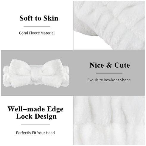 6 PCS Spa Headband with Wrist Washband Face Wash Set, Makeup Headband and Wristband Towel Scrunchies for Washing Face, Skincare Headband Sleepover...