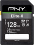 PNY 128GB Elite-X Class 10 U3 V30 SDXC Flash Memory Card - 100MB/s, Class 10, U3, V30, 4K UHD, Full HD, UHS-I, Full Size SD...