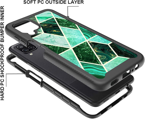 Case for Samsung Galaxy A12,Galaxy A12 Design Cute Case,Shockproof Dual Layer Armor Protective Guys Boys Men Girls Women Floral Flower Bumper Phon...