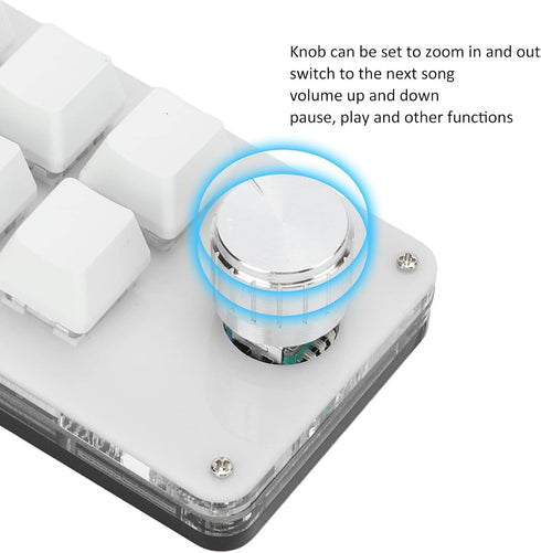 Dioche USB Mini 6Key Keypad Mechanical Gaming Keyboard Portable One Handed Mechanical Keyboard Shortcut Programmable Keyboard with Knob for PC Gam...