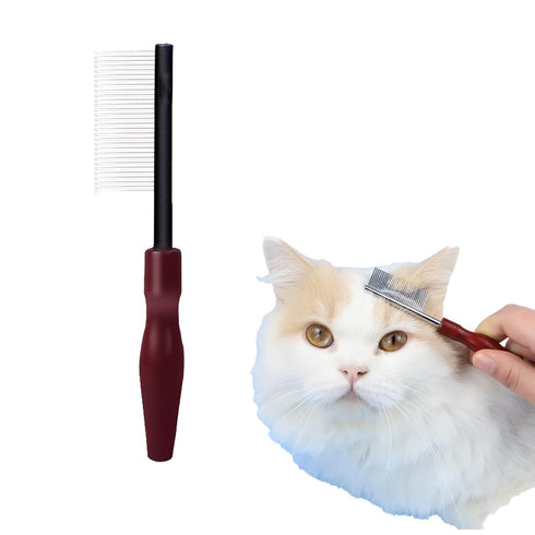 Cat Comb Pet Short Mini Pet Massage Comb with Rounded Copper Teeth for Cats, Dogs, Rabbits Facial Massage, Remove Mats, Tangles and Loose Hair, Su...
