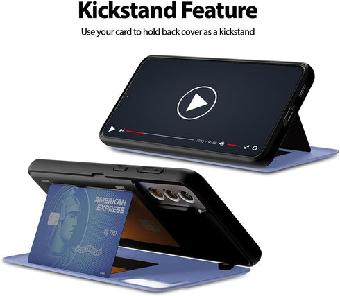 GOOSPERY for Galaxy S21 Plus 6.7"(2021) Card Holder Wallet Case, Easy Magnetic Door Closure Protective Dual Layer Bumper Sturdy Phone Back Cover w...