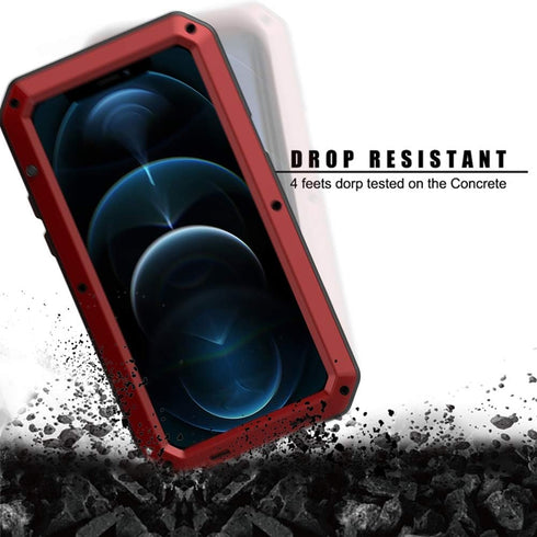 Marrkey for iPhone 12 Mini Case,Full Body Protective Cover Heavy Duty Shockproof Tough Armour Aluminum Alloy Metal Case with Silicone Built-in Scr...