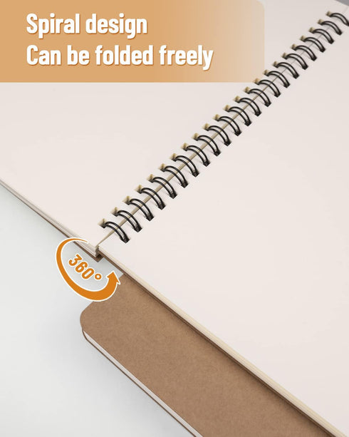 A5 Spiral Notebooks Blank Journal 10-Pack, Softcover Unlined Sketch Pad for Drawing, Writing, Note Taking Travel Memo Notepads Diary Planner, 100 ...