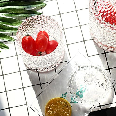 Home Basic Food Storage Organization Set-Crystal Diamond Faceted Jar With Crystal Lid,Suitable as A Candy Dish,Cookie Tin,Biscuit Barrel,Decorativ...