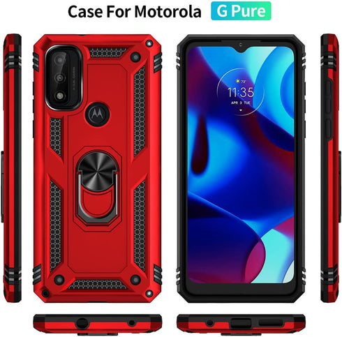 Androgate for Moto G Pure Case, Motorola Moto G Power 2022/ Moto G Play 2023 Case with HD Screen Protector, Military-Grade Ring Holder Car Mount 1...