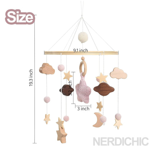 Baby Crib Mobile for Boys Girls, Boho Nursery Decor Mobile for Bassinet, Gender Neutral Mobile Crib Accessories for Infant Bedroom Hanging - Felt ...