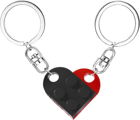 MPK Brick Matching Couple Heart Keychain for Boyfriend Girlfriend Valentines Day Stuff Him Friends Love Set Gifts...