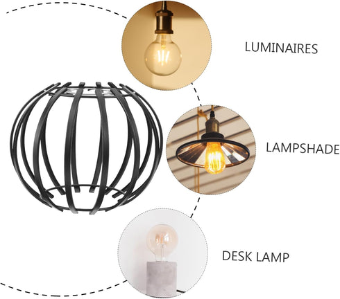 Zerodeko European and American Iron Simple Chandelier Open Lamp Cover Lamp Guard Cage Farmhouse Vintage Industrial Metal Wire Cage Sphere Lamp Sha...