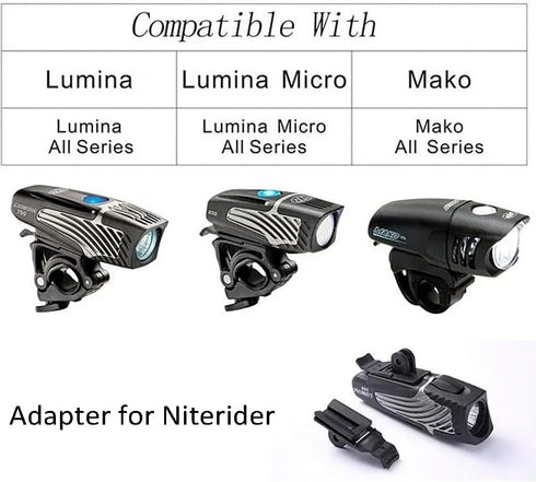 3PACK Bike Light Adapter Mount Compatible with NiteRider Lumina, NiteRider Light, Mako Series, Computer Mount...