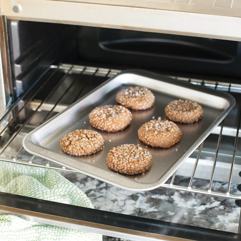 Nordic Ware Naturals Compact Baking Sheet - Natural Uncoated Aluminum, Toaster Oven and Broiler Safe...