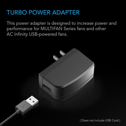 AC Infinity Turbo Fan Power Adapter, for MULTIFAN Series USB Fans...