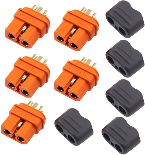 5Pcs XT60i Connector XT60I-F Plug Female with Sheath Housing for RC Lipo Battery FPV Drone Solar Batteries...