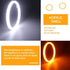 Qasim 1-Pair 120MM White+Amber Switchback 144SMD 4014 LED Halo Ring Angel Eyes Fog Warning Lights 12V...