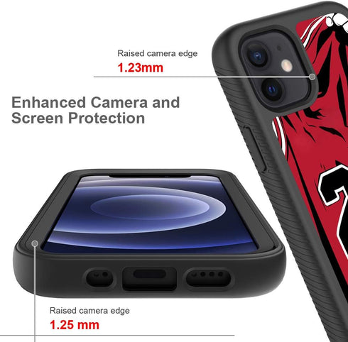 Basketball King 23 Red Jersey Design Compatible with iPhone 11 Case for Boys Luxury Shockproof Rugged Cover Dual Layer Soft TPU + Hard PC Bumper F...