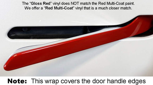 Full Door Handle Wrap for Tesla Model 3/Y (Gloss Red)...