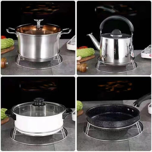 1PC Stainless Steel Pan Pot Holder Round Potholder Metal Pan Holder Rack for Milk Pot Holder Cooking Home Kitchen Restaurant...