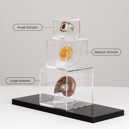 Clear Acrylic Souvenir Collectables Display Case Holder Box, Acrylic Easel Display Stand Box and Stand Holder for Watches Capsules Challenge Medal...