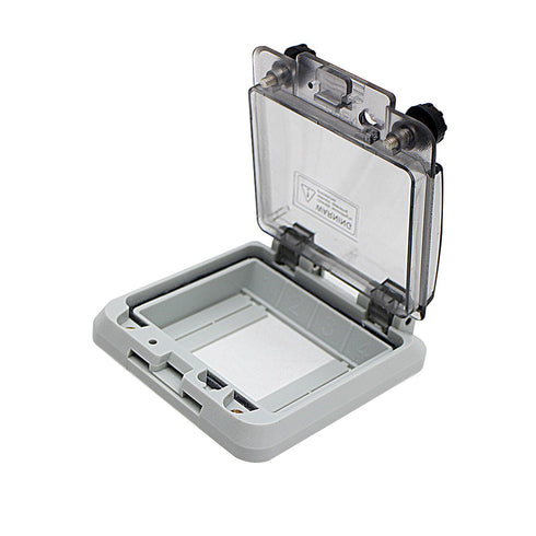 MAKERELE Grey,Outdoor Electrical Outlet Cover,Waterproof Dustproof Enclosure,with Hinged Cover and Transparent Mounting Plate,rated for Wet Locati...