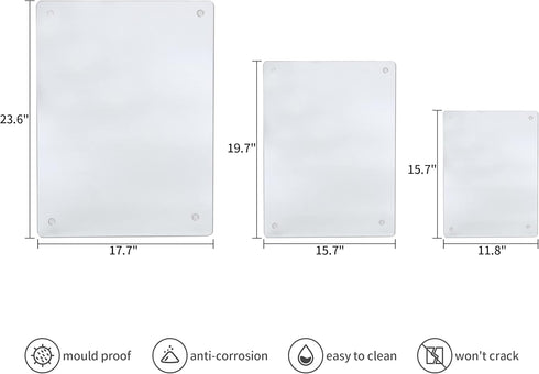 Murrey Home Glass Cutting Board for Kitchen Counter, Tempered Glass Chopping Boards Dishwasher Safe, Small Clear Countertop Tray, Scratch Resistan...