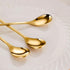 6-Inch Tulip/Rose Handle Gold Small Coffee Spoons Set, 6 Pieces, Stainless Steel...