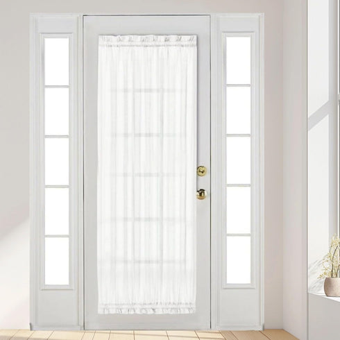 Aquazolax Patio Door Curtain Panel Elegant Solid Sheer Curtain 54"x72" Voile Drapery for French Door Window with Rod Pocket - 1 Piece, Pure White...