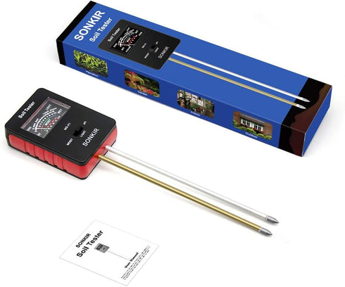 Soil pH Meter, MS-X1 Upgraded 3-in-1 Soil Moisture/Light/pH Tester Gardening Tool Kits for Plant Care, Great for Garden, Lawn, Farm (Black)...