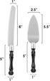 Black Cake Knife and Server Set, Cake Cutter and Pie Spatula, Cake Server and Knife Set of 2 with Non-Slip Swirl Grip, Matte Black Cake Cutting Se...