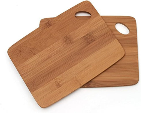 Lipper International Bamboo Wood Thin Kitchen Cutting Boards with Oval Hole in Corner, Set of 2 Boards, 6" x 8" x 0.25"...