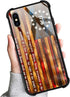 TnXee Case Compatible with iPhone Xs Case, Betsy Ross 13 Star Wooden American Flag with 1776 Case for iPhone X Cases for Man Women Gifts Pattern D...