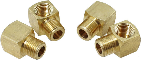 4PCS 90 Degree Street Elbow Brass Pipe Fitting 1/8 Inch NPT Female to 1/8 Inch NPT Male Elbow Fitting for Gas and Refrigeration and Hydraulic Appl...